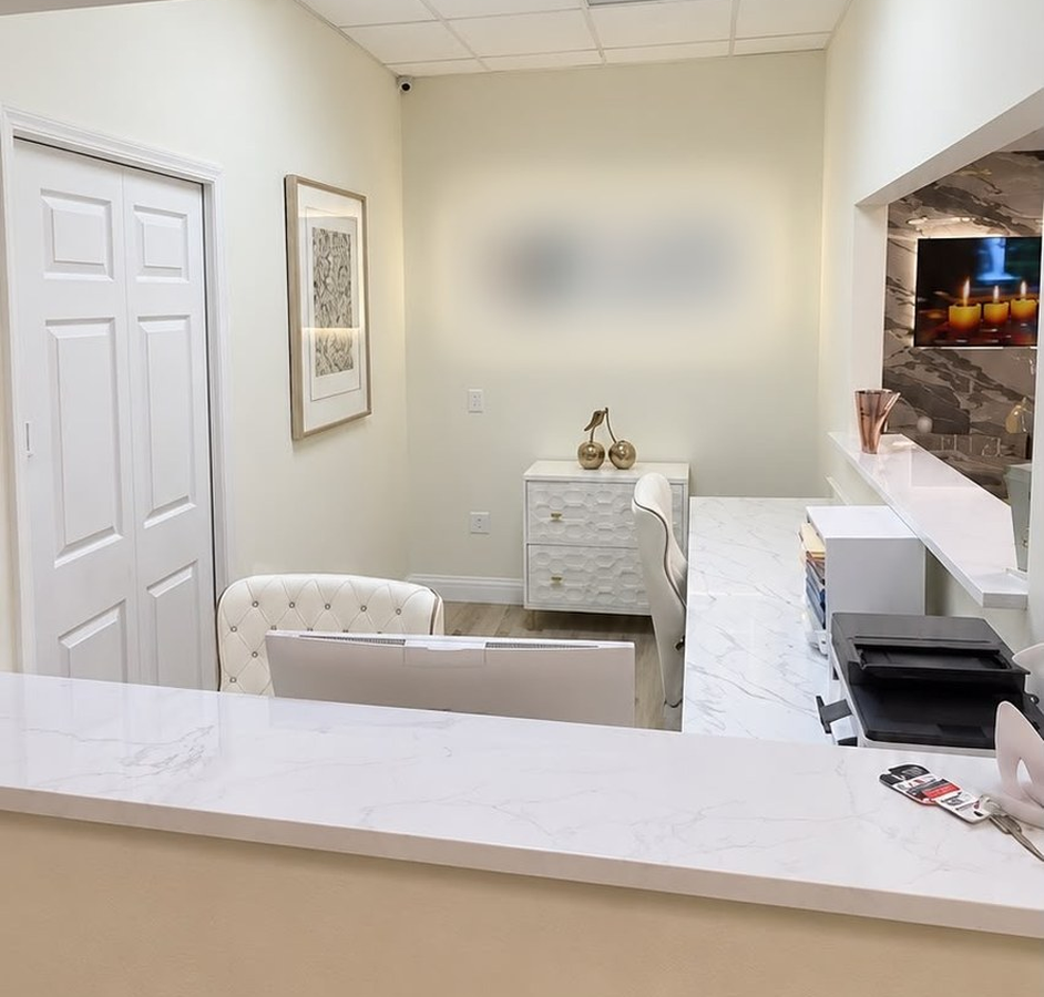 Medical spa reception after renovation